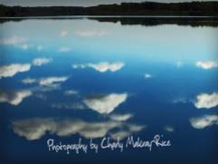 Reflection of clouds in Buffalo Lake, Marquette County, Wisconsin just before sunset.